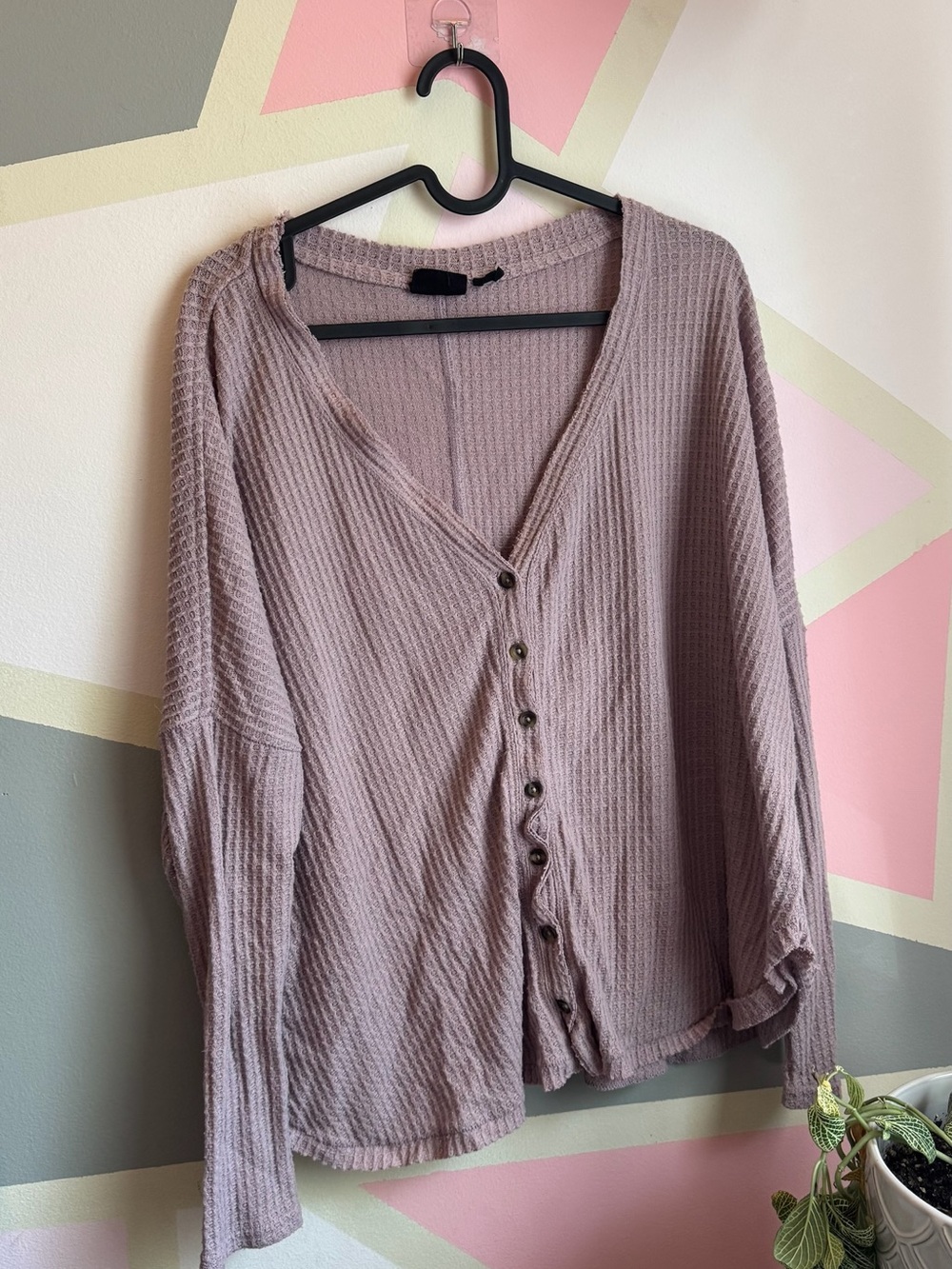 Urban Outfitters out from under - Oversized Dusty Mauve Waffle Knit Top